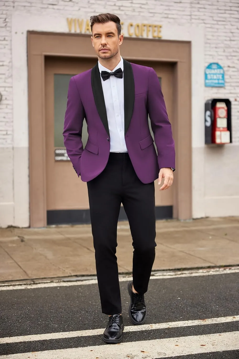 COOFANDY Mens Tuxedo Jacket Wedding Suit Jacket Slim Fit Blazer Jacket for Dinner, Prom, Party