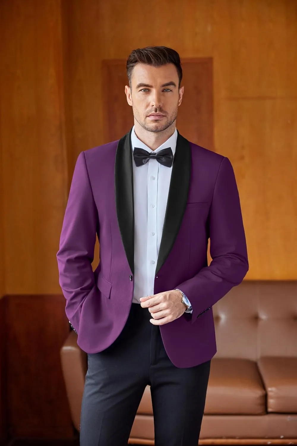 COOFANDY Mens Tuxedo Jacket Wedding Suit Jacket Slim Fit Blazer Jacket for Dinner, Prom, Party
