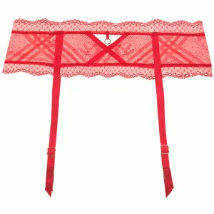 Fatale Suspender Garter Belt Chilli Red - Freya