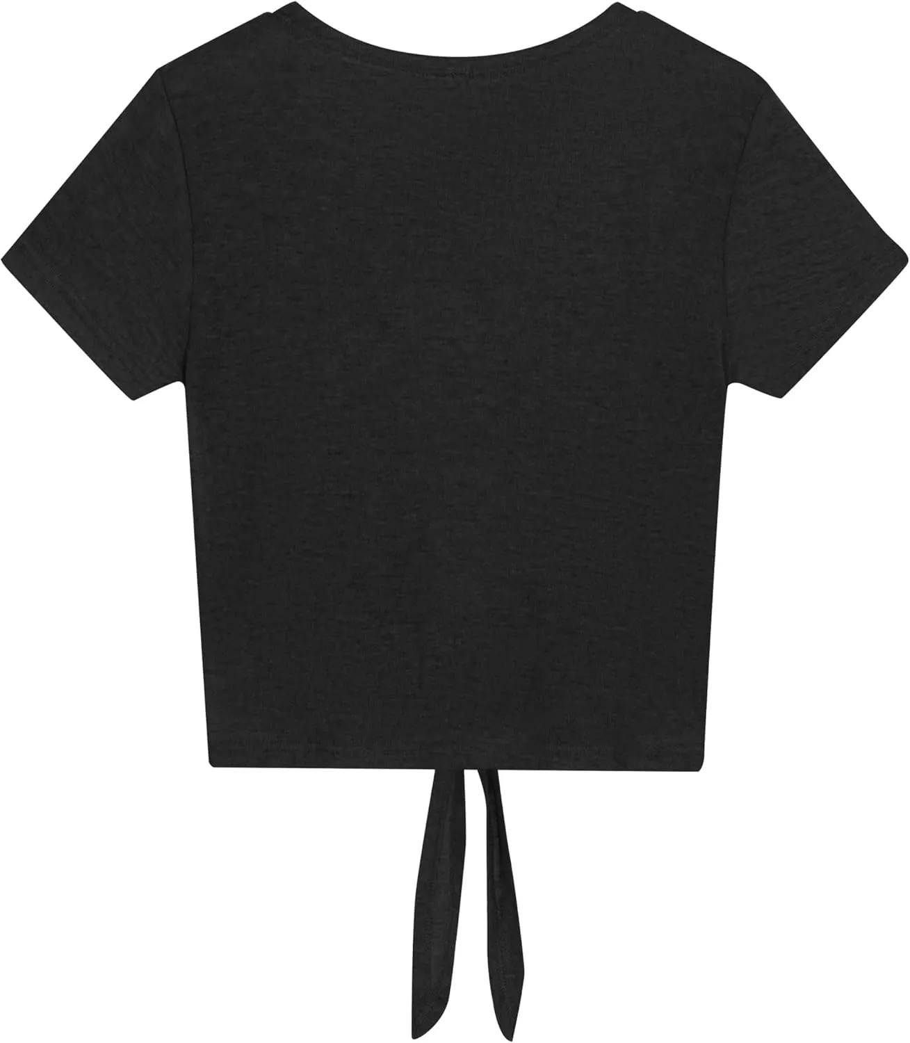 Iandroiy Women's Summer Causal Short Sleeve Blouse Round Neck Crop Tops Twist Front Tee T-Shirt
