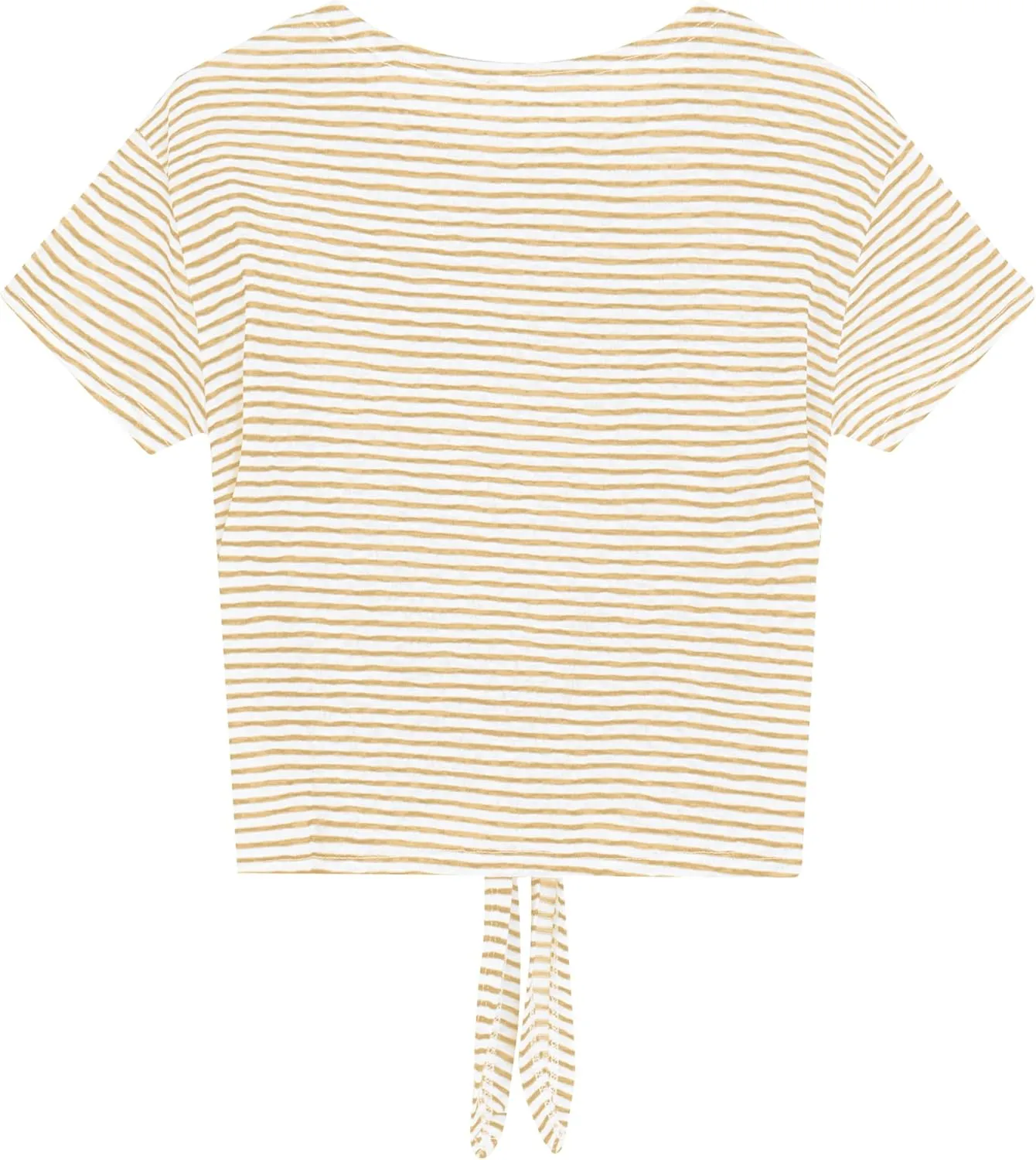 Iandroiy Women's Summer Causal Short Sleeve Blouse Round Neck Crop Tops Twist Front Tee T-Shirt