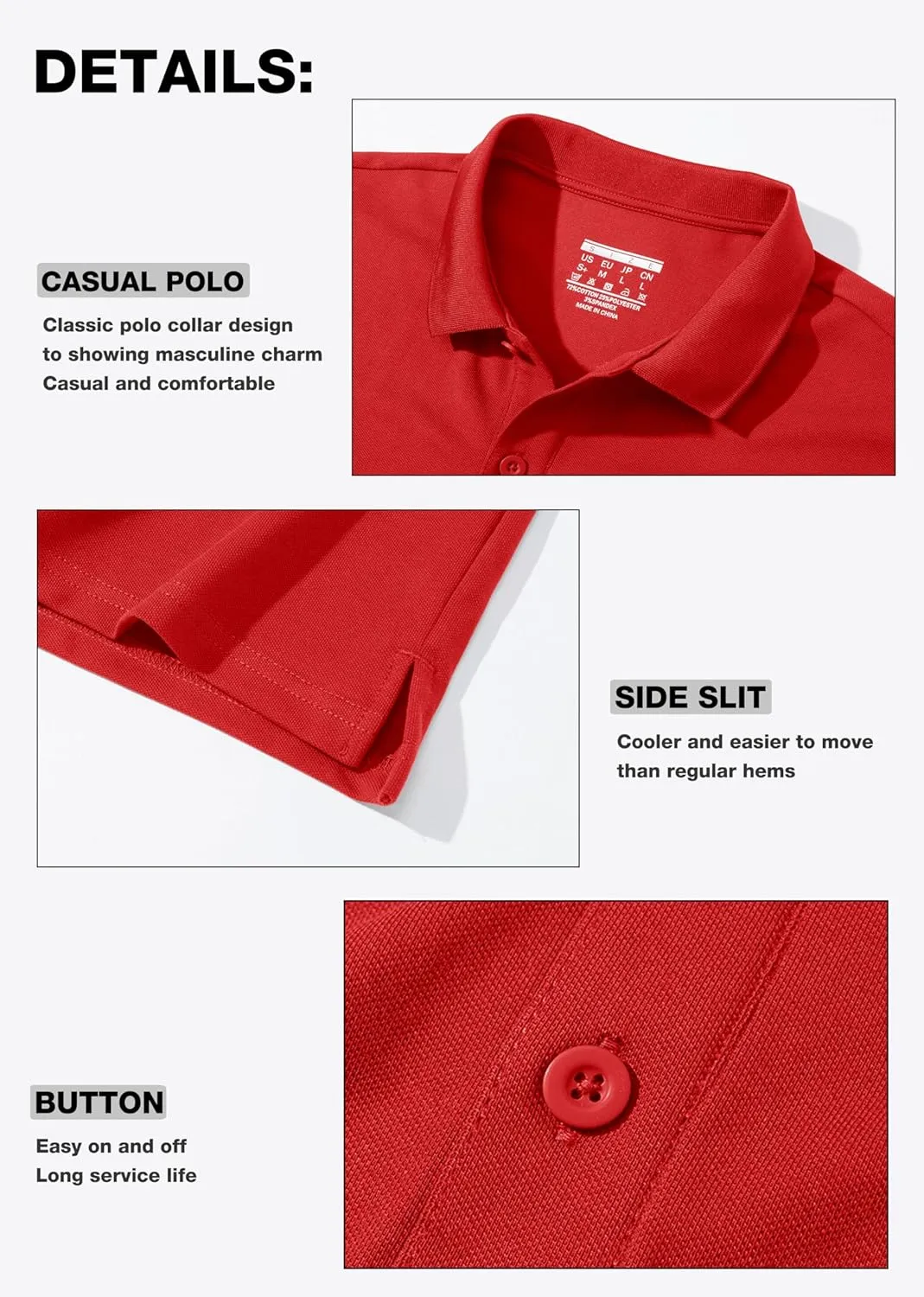 MAGCOMSEN Mens Polo Shirt Short Sleeve Golf Polo Shirt Cotton Pique Tennis Polo Shirt Lightweight Casual Shirt