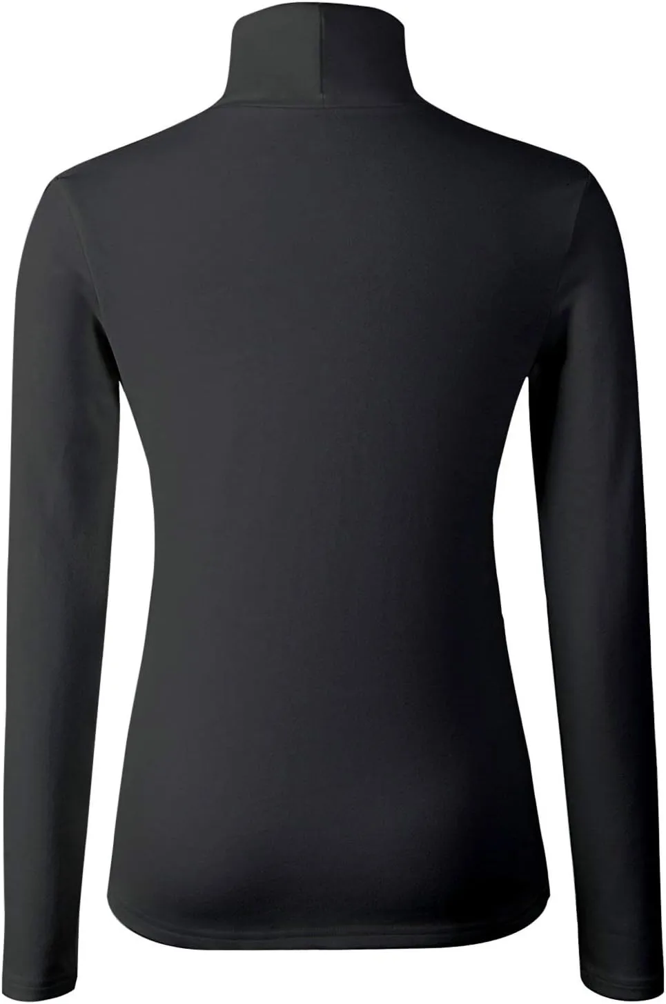 Women's Basic Long Sleeve Turtleneck T-Shirt Solid Casual Slim Cotton Top Base Layers