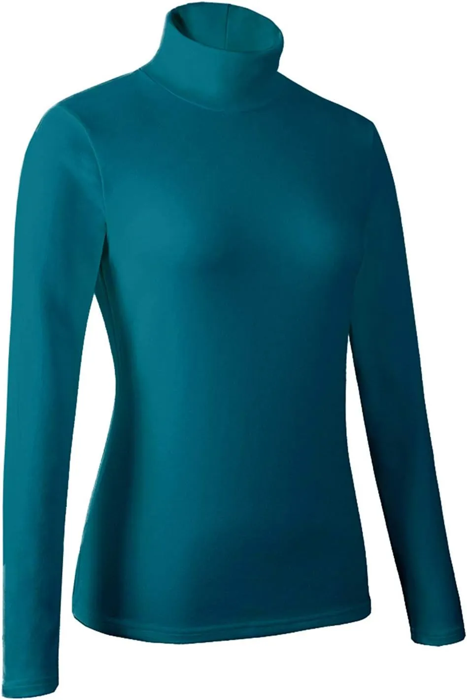 Women's Basic Long Sleeve Turtleneck T-Shirt Solid Casual Slim Cotton Top Base Layers
